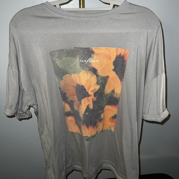 SUNFLOWER DROP SHOULDER OVER SIZED T-SHIRT - Picture 3 of 5